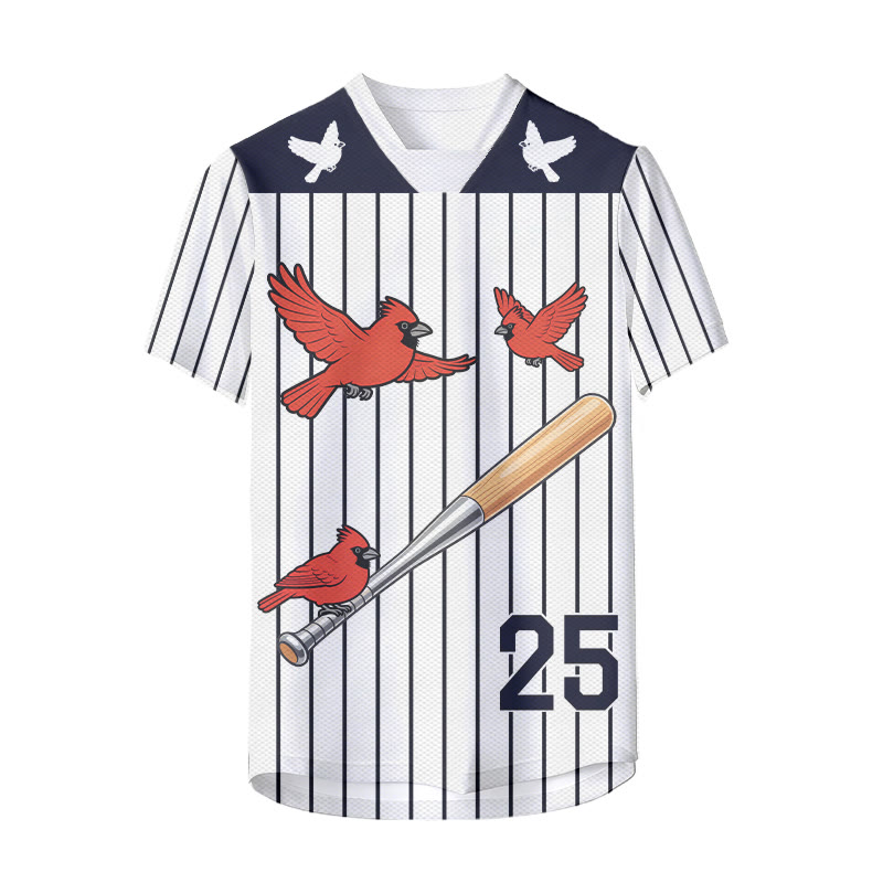 MONARCH Red Bird Striped Number Graphic Modakawa Sports Jersey - image 2