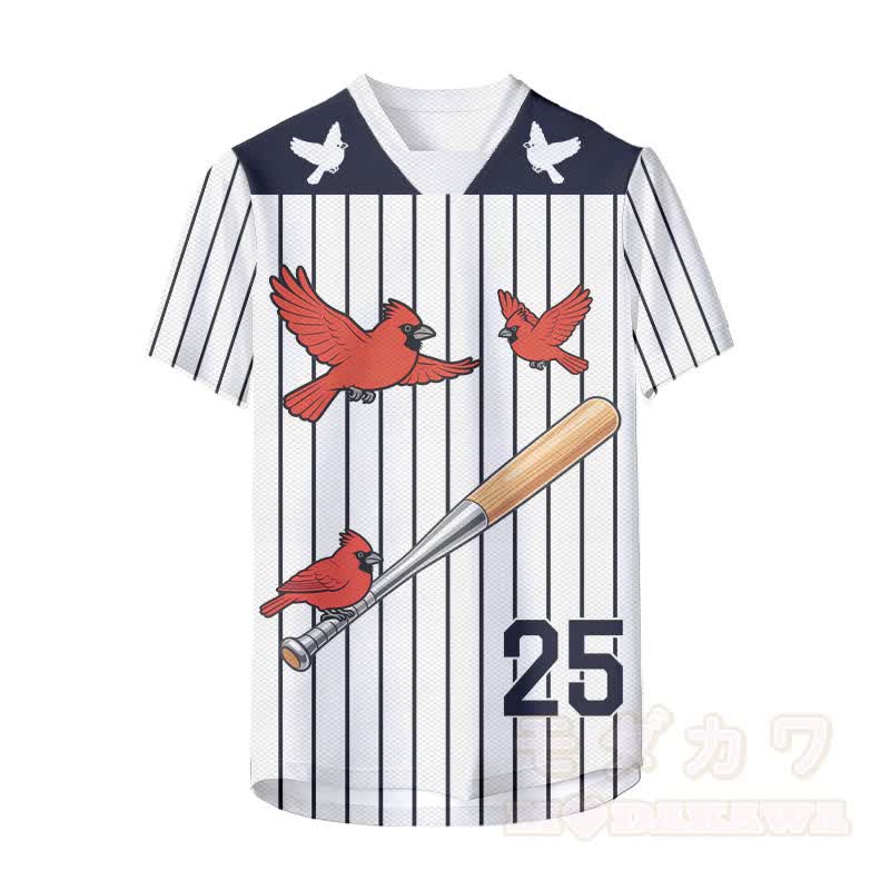 MONARCH Red Bird Striped Number Graphic Modakawa Sports Jersey - image 2