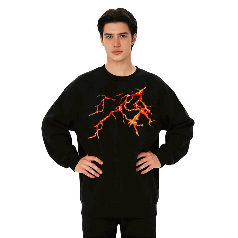 Modakawa Sweatshirt mit Lightning Rock Grafik - image 1