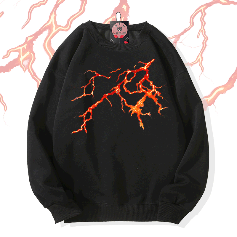 Modakawa Sweatshirt mit Lightning Rock Grafik - Black - 5XL - image 2