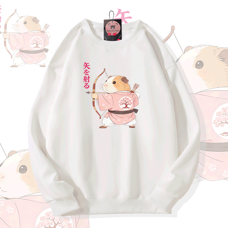 Modakawa Sweatshirt mit Kugelfisch-Grafik - White - 5XL - image 1