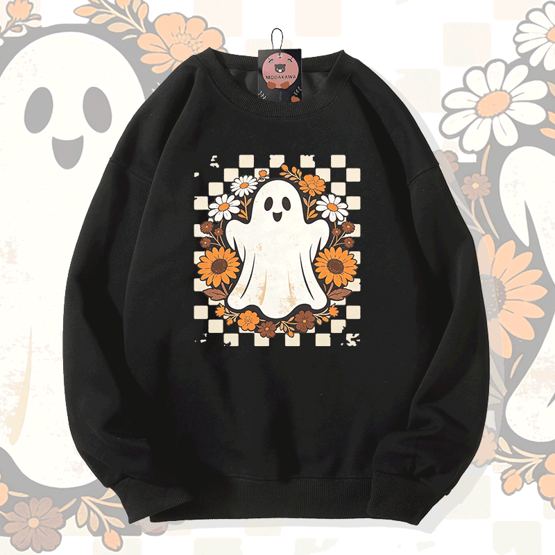 Modakawa Sweatshirt mit Geisterblumen-Grafik - Black - 5XL - image 1