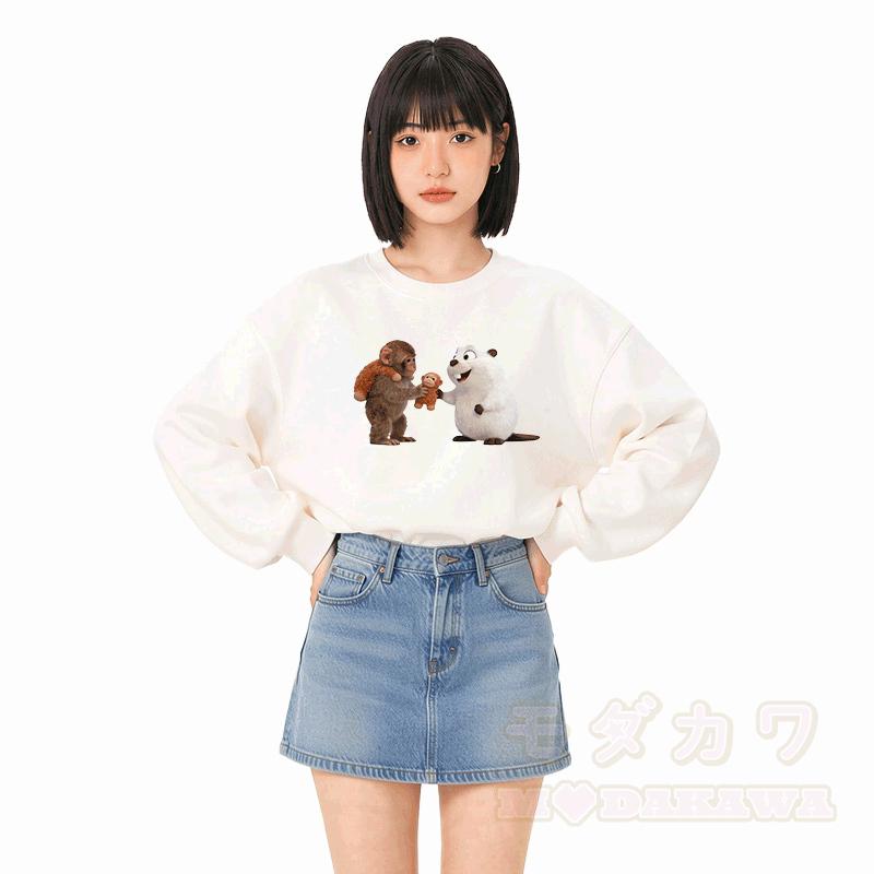 PUNCH Lustiges Affen-Kugelfisch-Modakawa-Sweatshirt - image 2