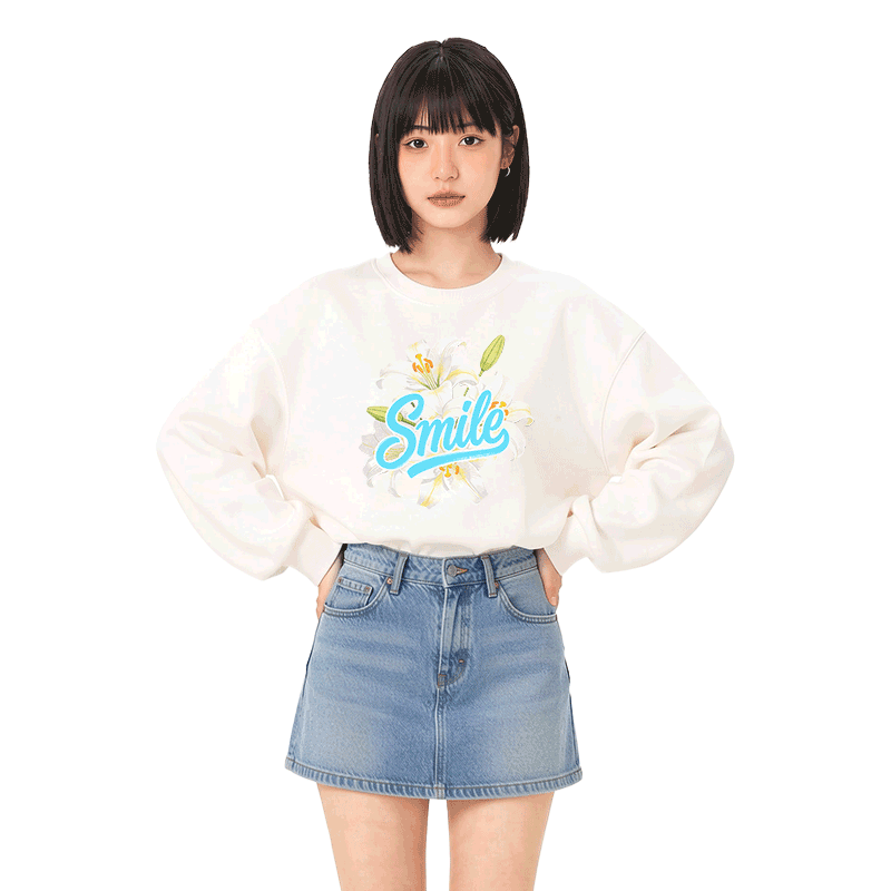 SMILE Lily Graphic Modakawa Sweatshirt - image 2