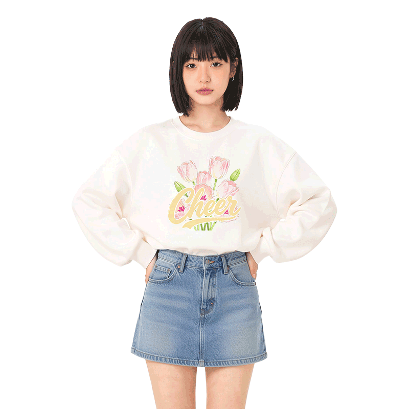 CHEER Tulpen-Grafik Modakawa Sweatshirt - image 2