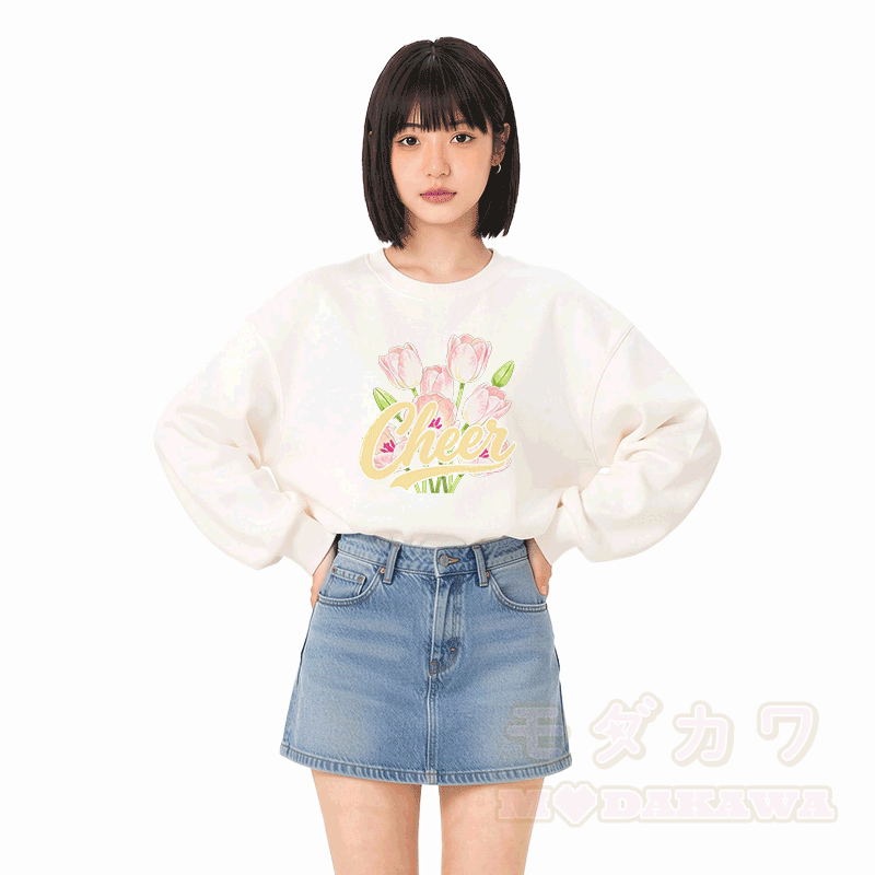 CHEER Tulpen-Grafik Modakawa Sweatshirt - image 2