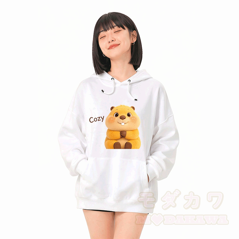 COZY Capybara Graphic Modakawa Loose Cotton-Blend Hoodie - image 2