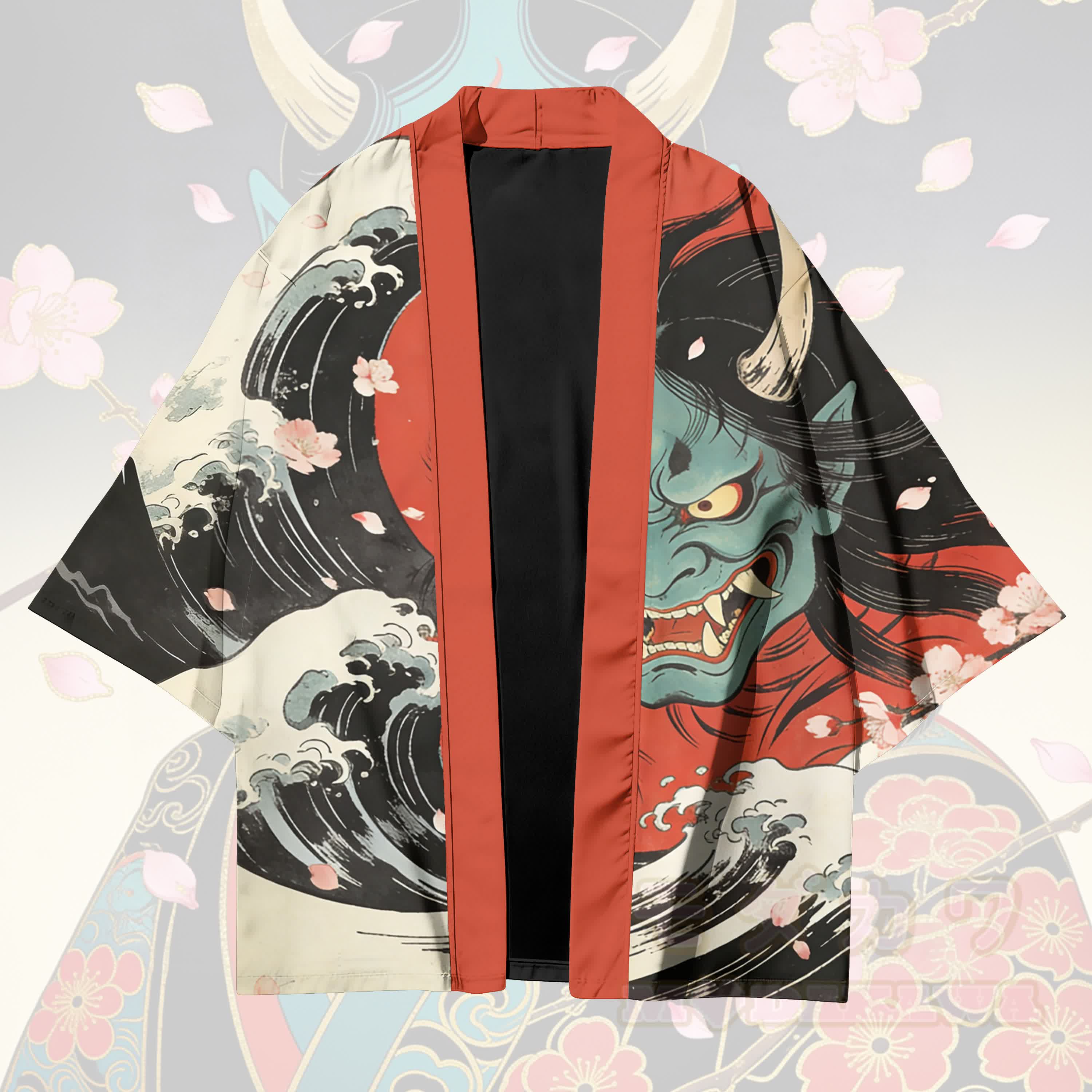 Prajna Cat Graphic Modakawa Cardigan Kimono Oberbekleidung - image 2
