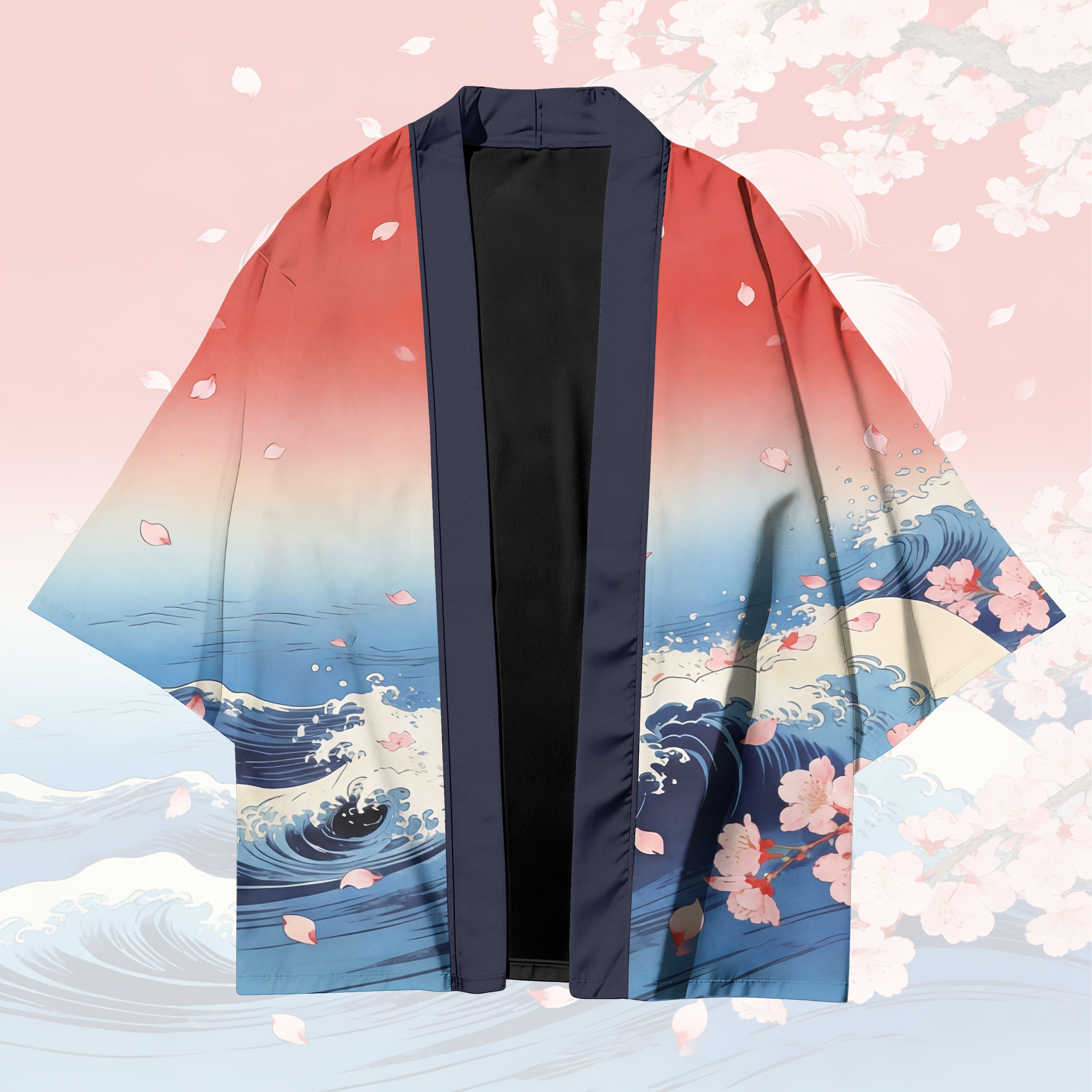 Modakawa-Cardigan-Kimono mit neunschwänzigem Fuchs-Motiv - image 2