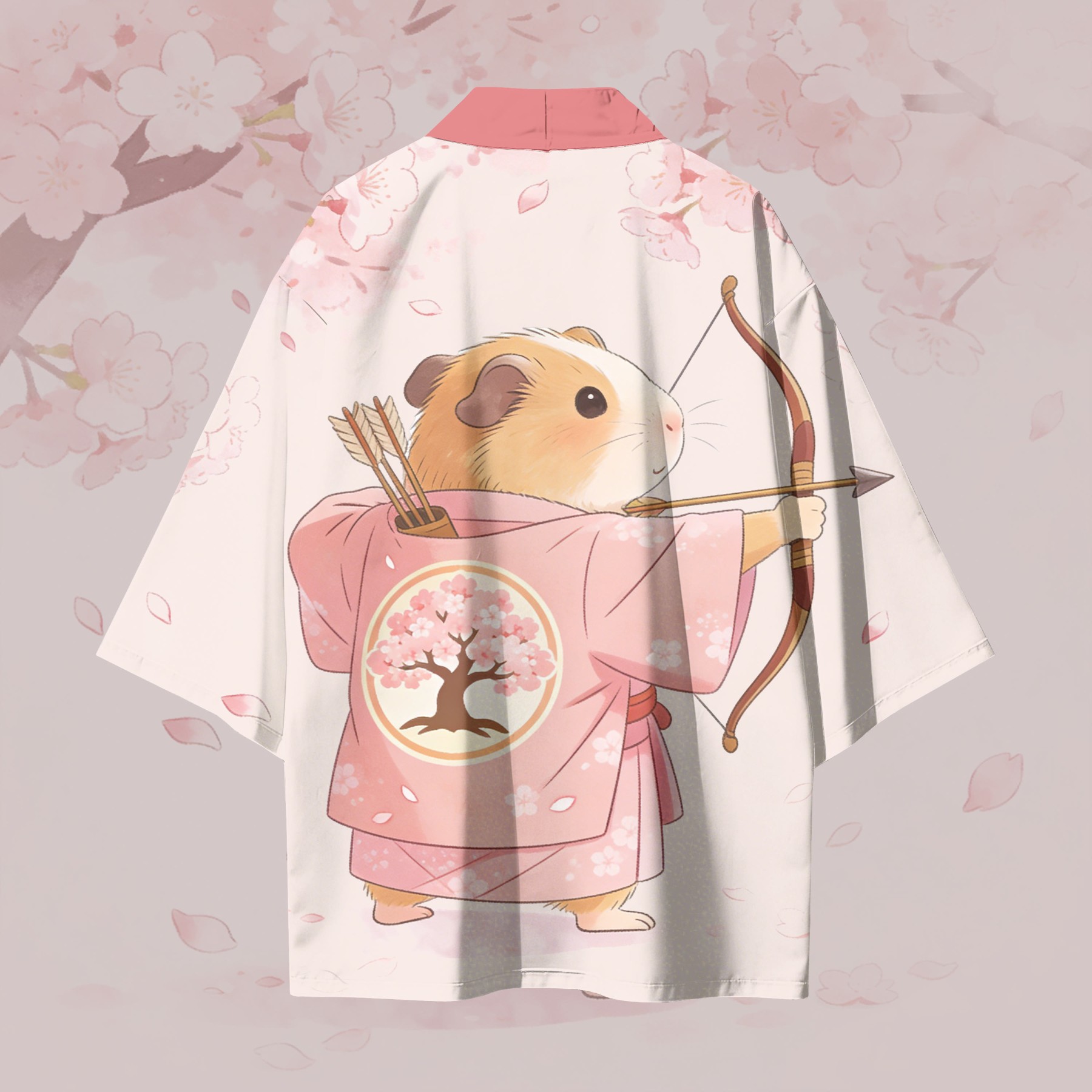 Modakawa Cardigan Kimono Oberbekleidung mit Kugelfisch-Pfeil-Motiv - image 3