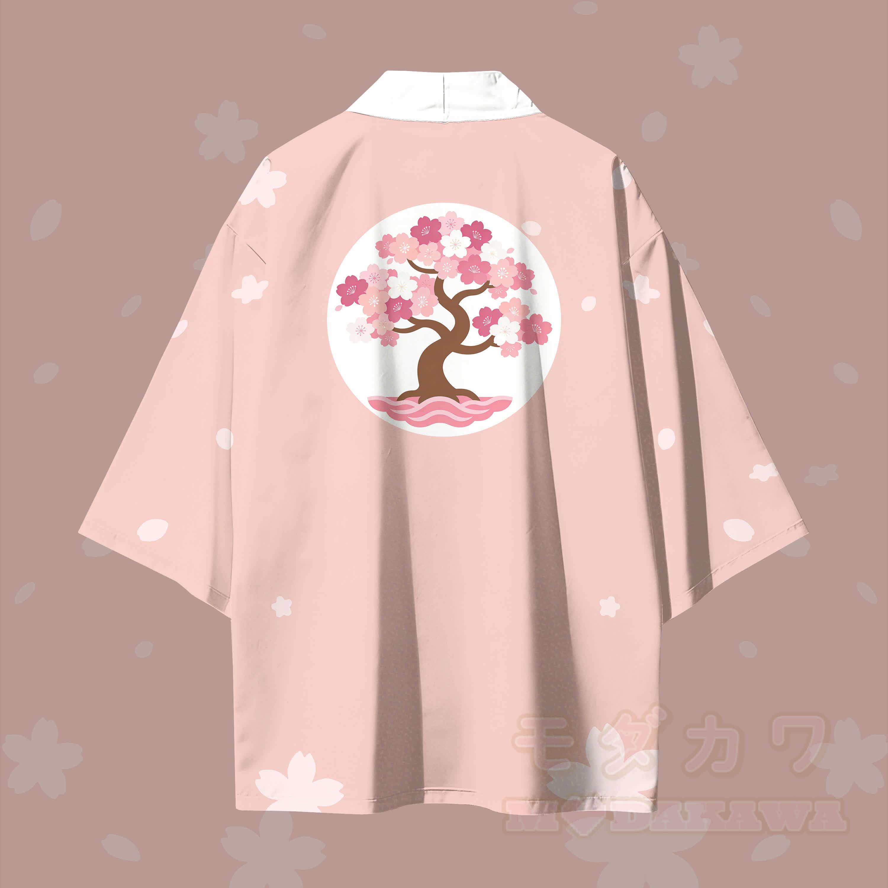 Modakawa-Cardigan mit Sakura-Blumenmuster, Kimono-Oberbekleidung - image 3