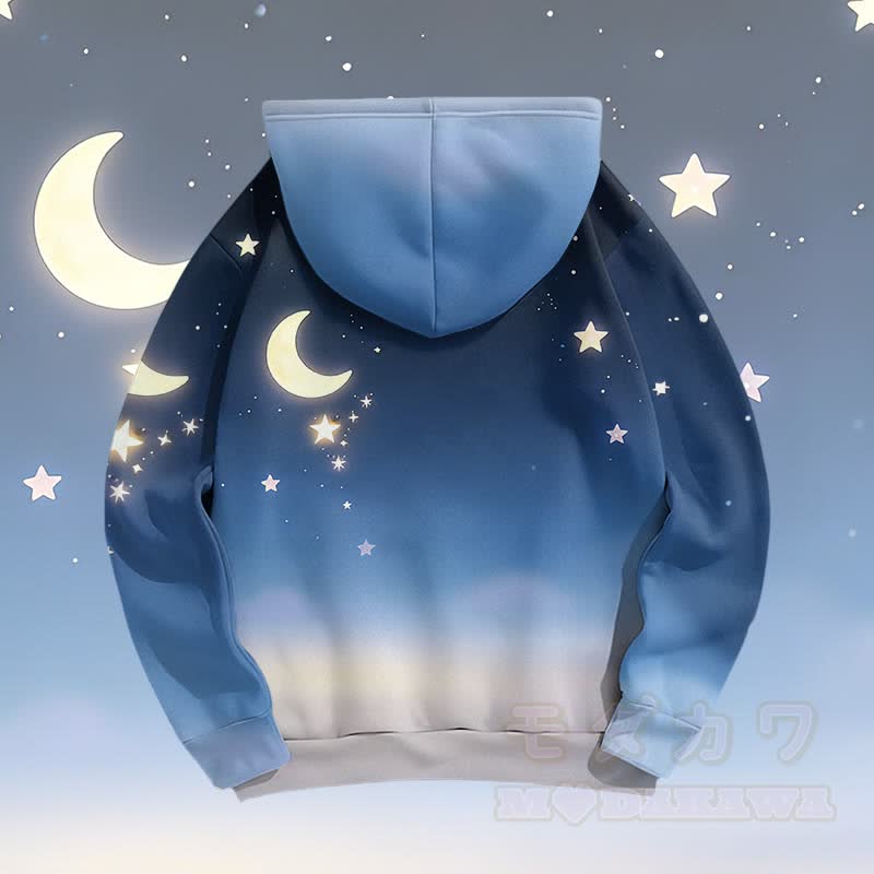 Capybara Moon Graphic Modakawa Pullover Hoodie - image 2