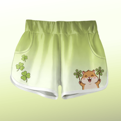 Modakawa Shorts mit lustigem Eichhörnchen-Motiv und Farbverlauf - Green - 5XL - image 1