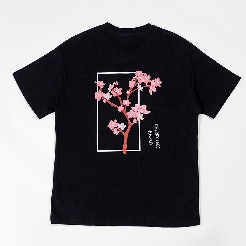 Zweiteiliges Set: Kirschbaum-T-Shirt, Vintage-Shorts und passende Shorts - image 5