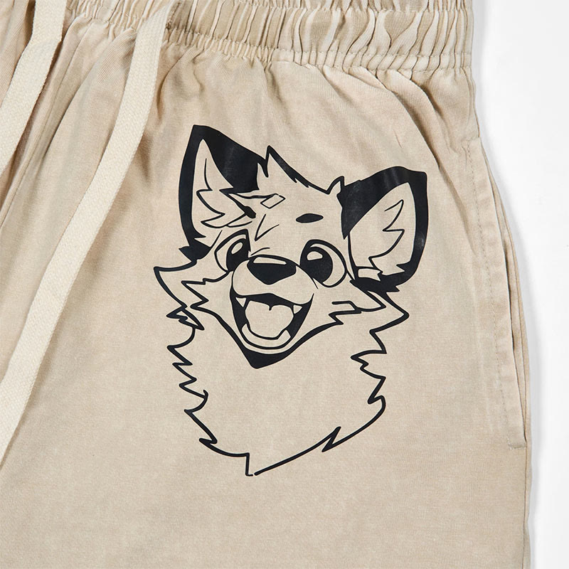 MODAKAWA X atka Fox T-Shirt Vintage Washed Shorts Zweiteiliges Set - image 5