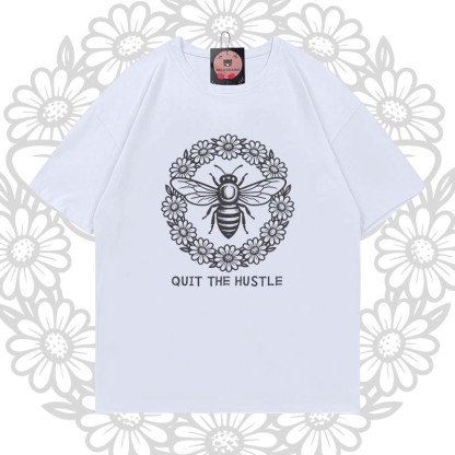 Modakawa T-Shirt aus 100 % Baumwolle mit Bienenkranz-Motiv - White - 5XL - image 2