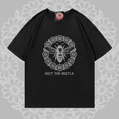 Modakawa T-Shirt aus 100 % Baumwolle mit Bienenkranz-Motiv - Black - 5XL - image 3