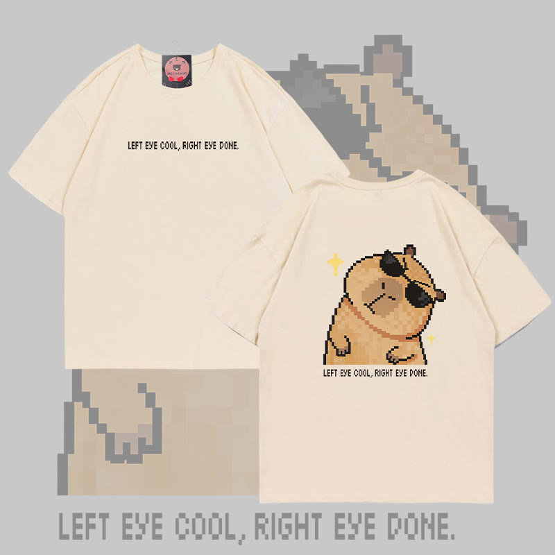 Modakawa T-Shirt aus 100 % Baumwolle mit coolem Capybara-Motiv - Apricot - 5XL - image 2