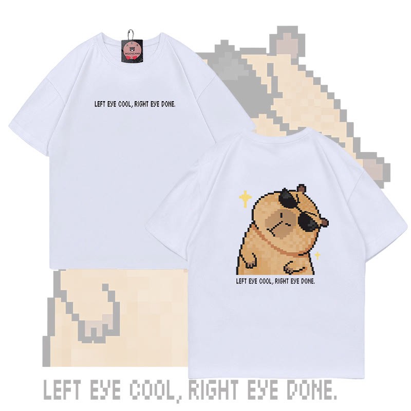 Modakawa T-Shirt aus 100 % Baumwolle mit coolem Capybara-Motiv - White - 5XL - image 1