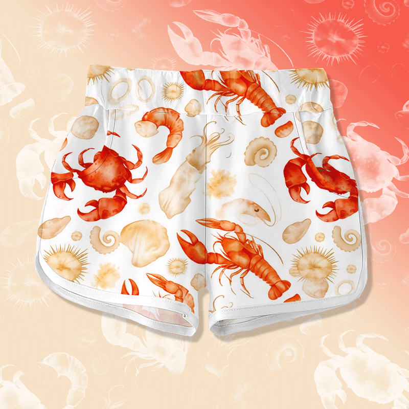 Seafood Graphic Modakawa Shorts - White - 5XL - image 1