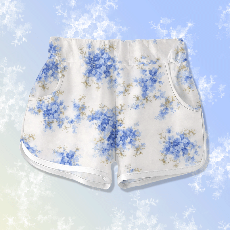 Modakawa Shorts mit Vintage-Blumenmuster - White & Blue - 5XL - image 1