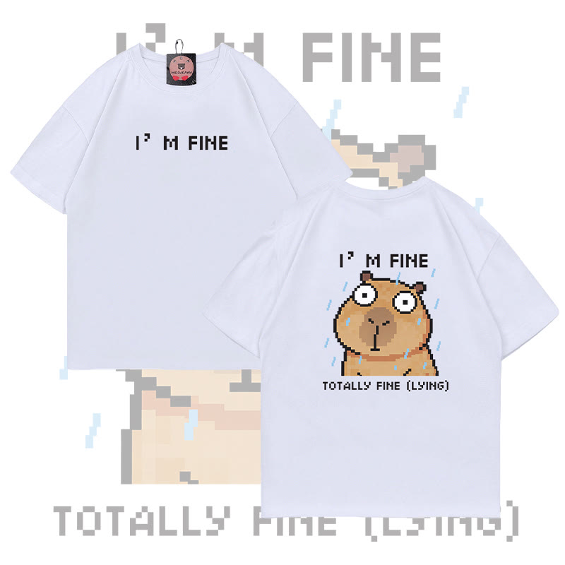 Mir M 's gut – Capybara-Grafik – Modakawa T-Shirt aus 100 % Baumwolle - White - 5XL - image 2