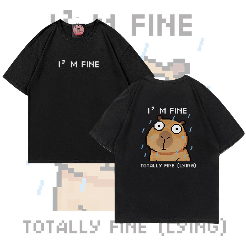 Mir M 's gut – Capybara-Grafik – Modakawa T-Shirt aus 100 % Baumwolle - Black - 5XL - image 1