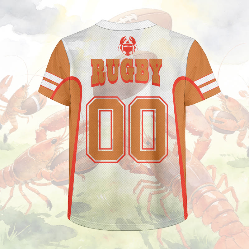 Rugby Nummer Hummer Grafik Modakawa Unisex Jersey T-Shirt - image 3