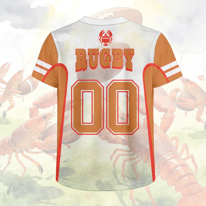 Rugby Nummer Hummer Grafik Modakawa Unisex Jersey T-Shirt - image 3