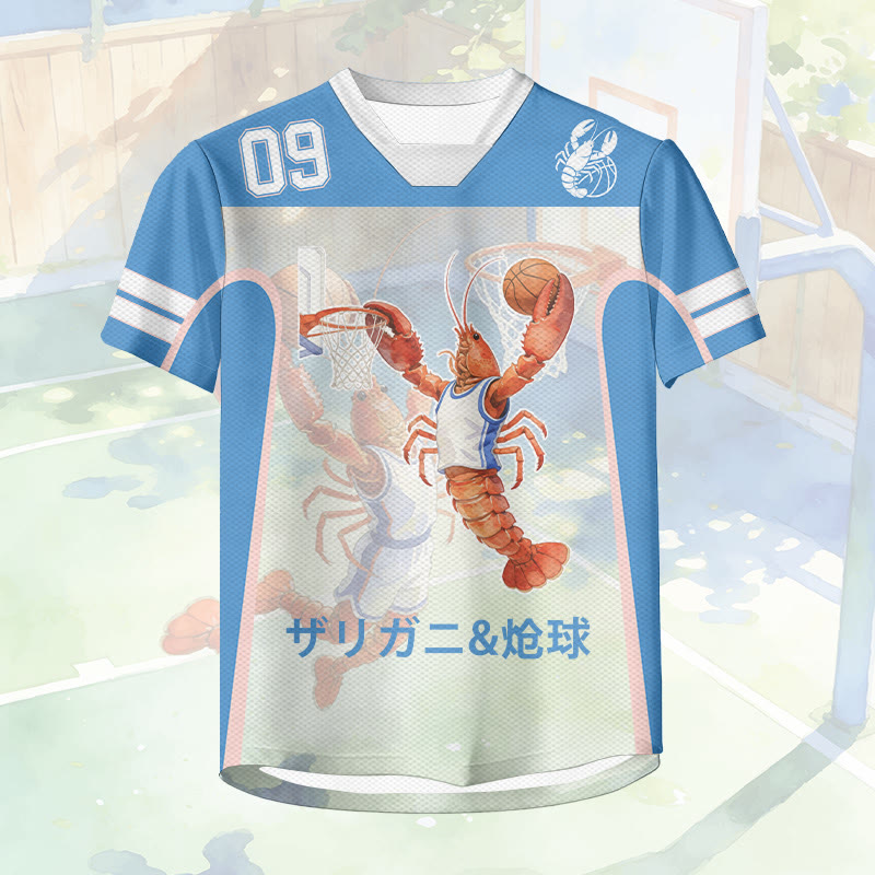 Basketball Nummer Lobster Grafik Modakawa Unisex Jersey T-Shirt - image 2