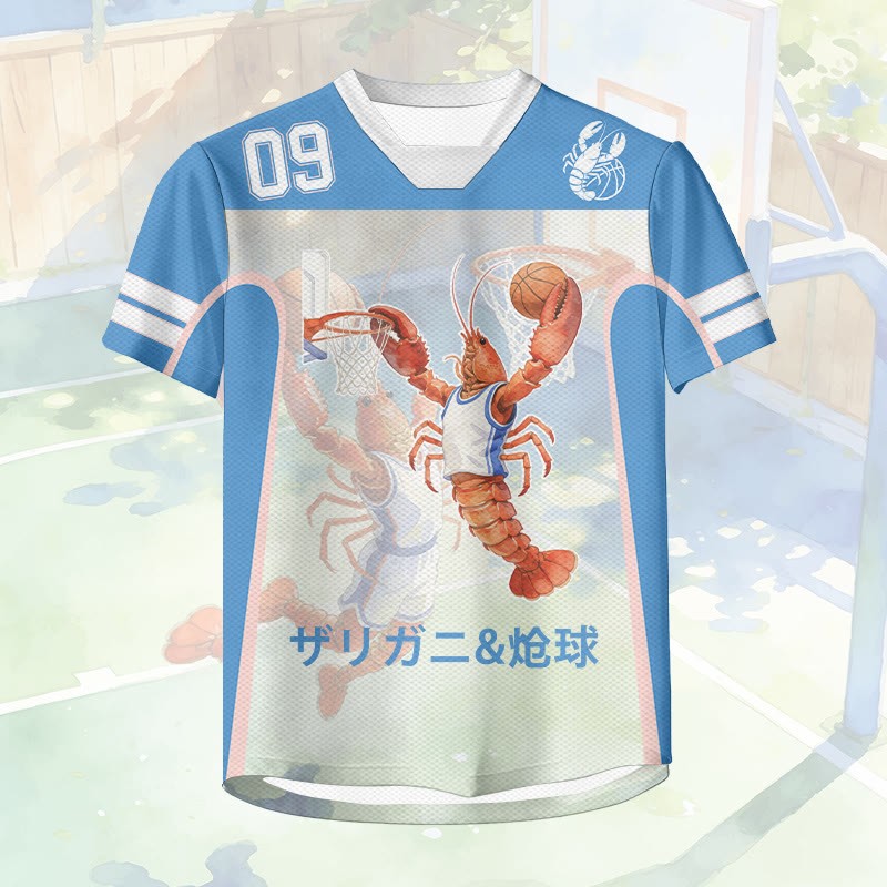 Basketball Nummer Lobster Grafik Modakawa Unisex Jersey T-Shirt - image 2
