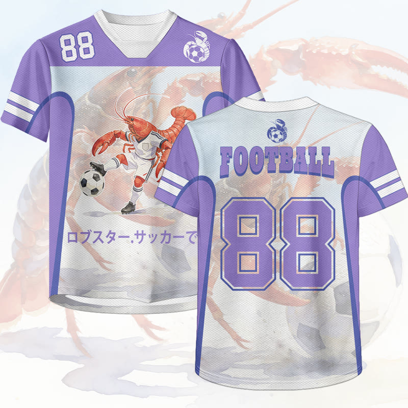 Fußball Nummer Hummer Grafik Modakawa Unisex Jersey T-Shirt - Purple - 6XL - image 1