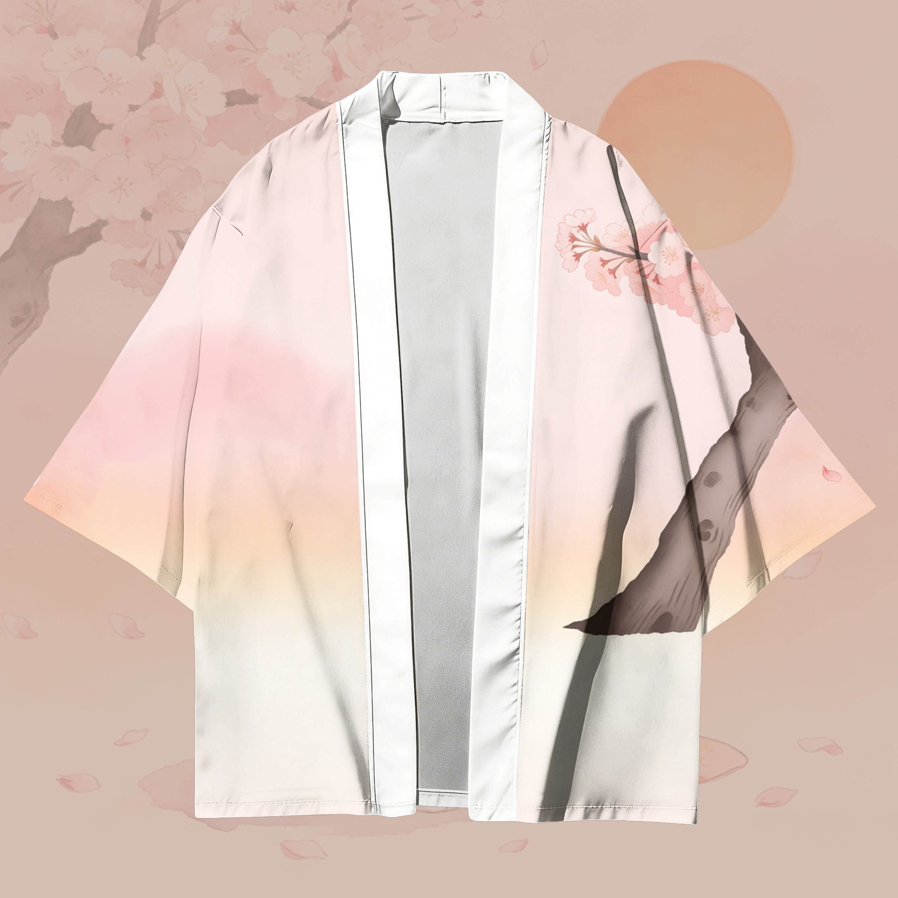 Modakawa Cardigan mit Sakura-Katzenmotiv, Kimono-Oberbekleidung - image 2