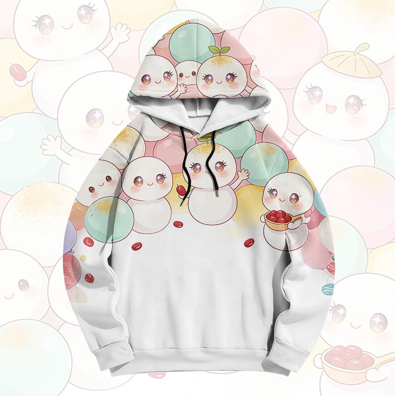 Modakawa Pullover-Hoodie mit niedlichem Dango-Motiv - White - 6XL - image 1