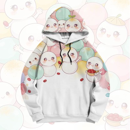 Modakawa Pullover-Hoodie mit niedlichem Dango-Motiv - White - 6XL - image 1