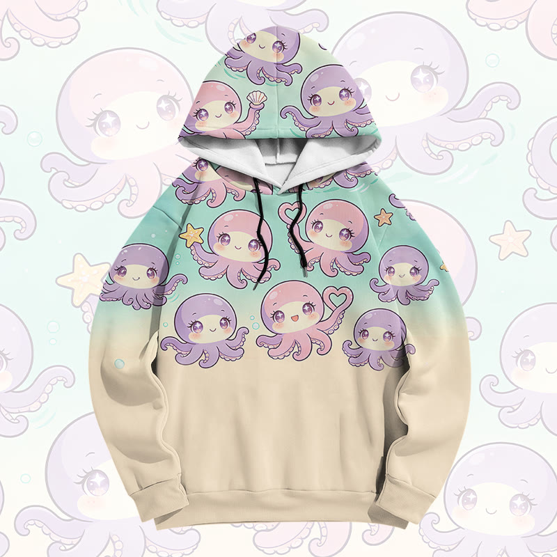 Modakawa Pullover Hoodie mit Baby-Oktopus-Motiv - Multicolor - 6XL - image 1