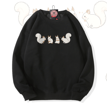 Modakawa Sweatshirt mit Eichhörnchen-Motiv - Black - 5XL - image 2