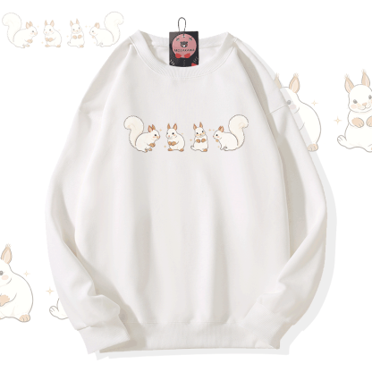 Modakawa Sweatshirt mit Eichhörnchen-Motiv - White - 5XL - image 1