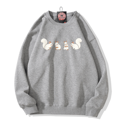 Modakawa Sweatshirt mit Eichhörnchen-Motiv - Grey - 5XL - image 3