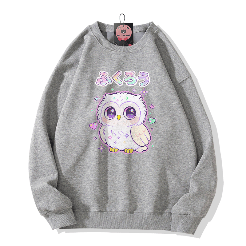 Modakawa Sweatshirt mit Eulenmotiv - Grey - 5XL - image 3