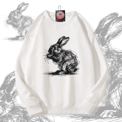 Modakawa Sweatshirt mit Kaninchenmotiv - White - 5XL - image 1