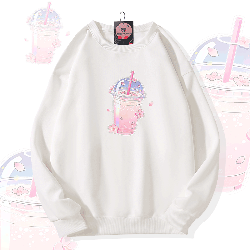 Modakawa Sweatshirt mit Milchtee-Grafik - White - 5XL - image 2