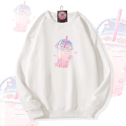 Modakawa Sweatshirt mit Milchtee-Grafik - White - 5XL - image 2