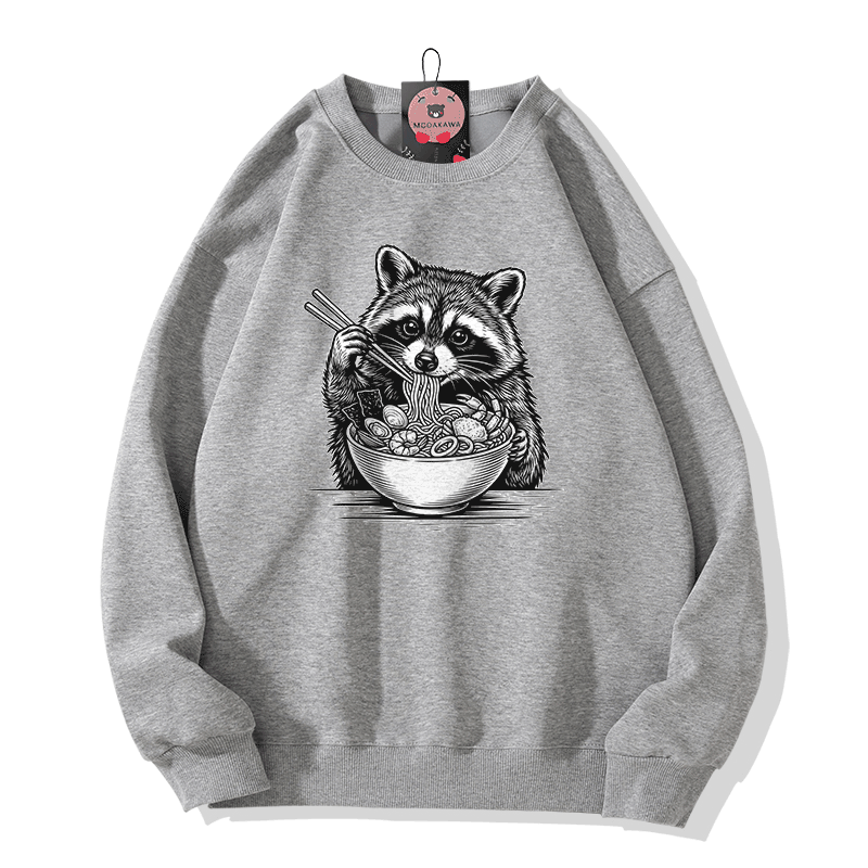 Modakawa Sweatshirt mit Waschbär-Ramen-Modifikation - Grey - 5XL - image 1