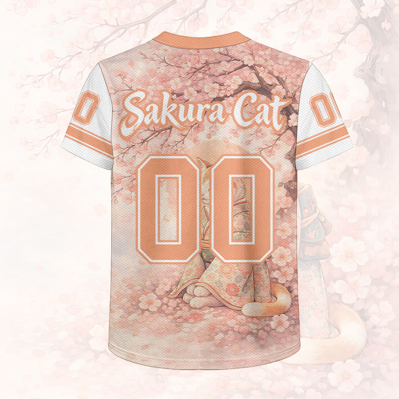 SAKURA CAT Nummer Grafik Modakawa Unisex Jersey T-Shirt - image 3
