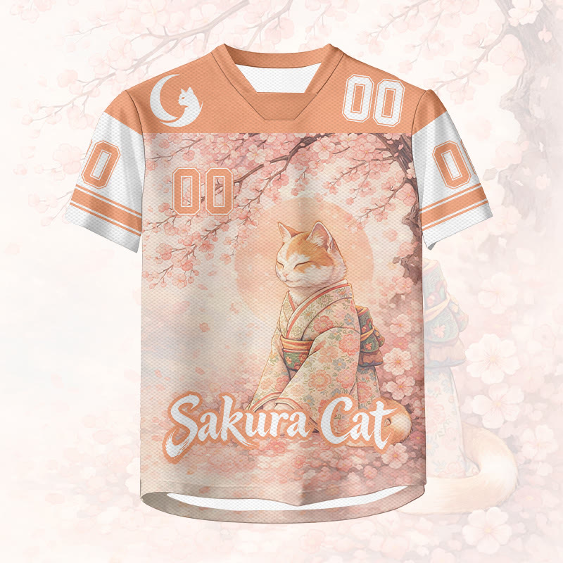 SAKURA CAT Nummer Grafik Modakawa Unisex Jersey T-Shirt - image 2