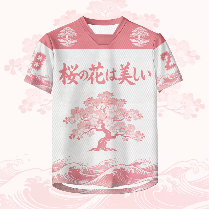 Sakura Wave Number Graphic Modakawa Unisex Jersey T-Shirt - image 2