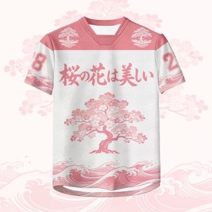 Sakura Wave Number Graphic Modakawa Unisex Jersey T-Shirt - image 2