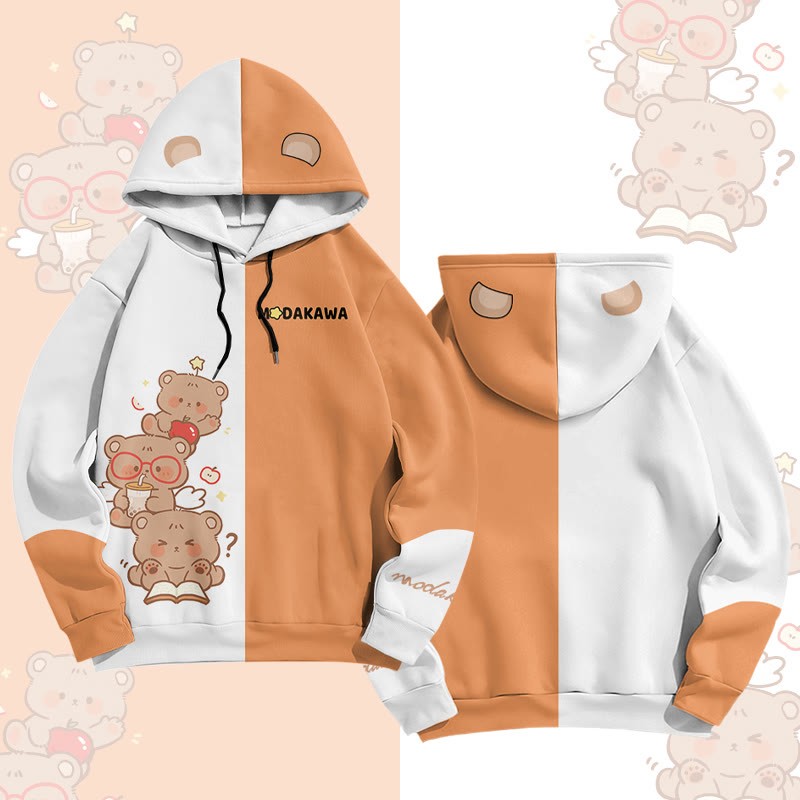Modakawa Pullover-Hoodie mit Bärenmotiv - Orange - 6XL - image 2