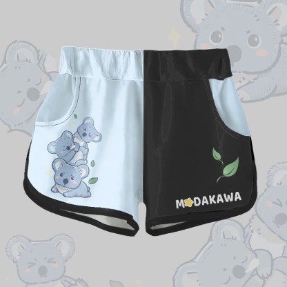 Koala Graphic Modakawa Shorts - Blue & Black - 5XL - image 2